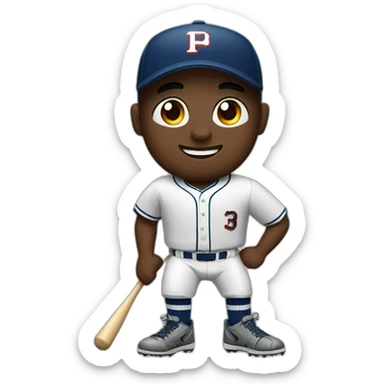 baseball player with knee socks sticker