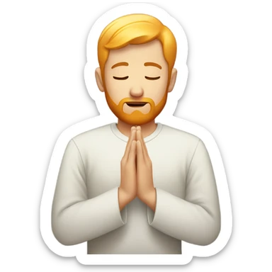 man with orange beard and short blond hair as he praying  sticker