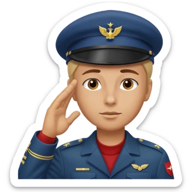 militar de boina dando continencia sticker