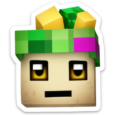 Minecraft creeper with a party hat  sticker