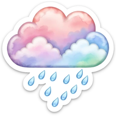 heart with spring raincloud sticker