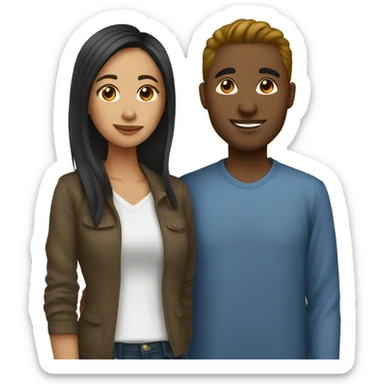 dating couple cameroonian and filipino sticker