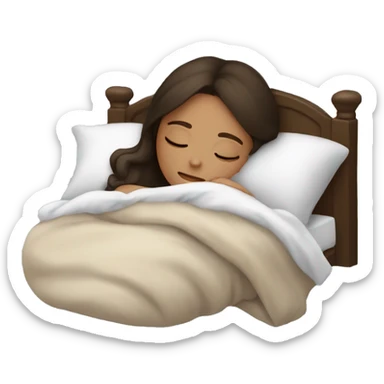 brunette girl sleeping cozy sticker
