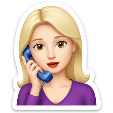 woman talking on the phone sticker