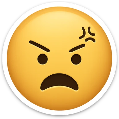 Make the emoji have basic, classic emoji eyes as simple black dots, keep the eye twitching in rage, preserve the yellow head and transparent background. The style should resemble classic yellow emoji style with simple black dot eyes and expressive rage twitching. sticker