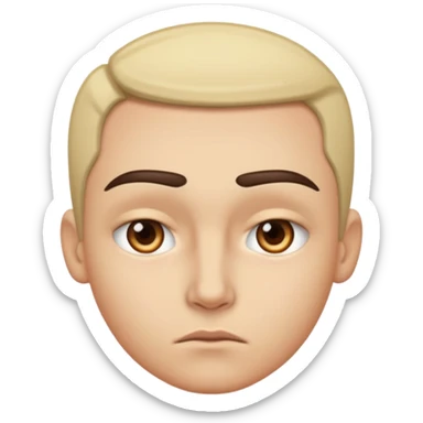 focused sharp eyes, eyebrows slightly angled inward, small straight line mouth, controlled and precise expression, subtle dissatisfaction

 sticker