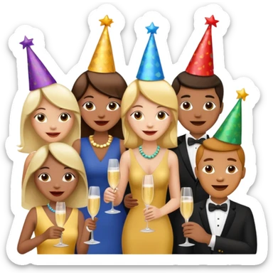 200 people eating at a family party sticker