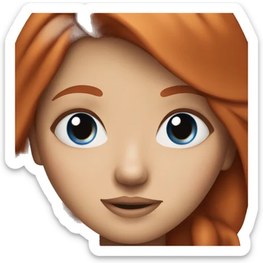 Redhead girl with blue eyes and nose piercing  sticker