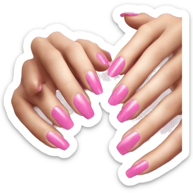 Manicure pink nails sticker