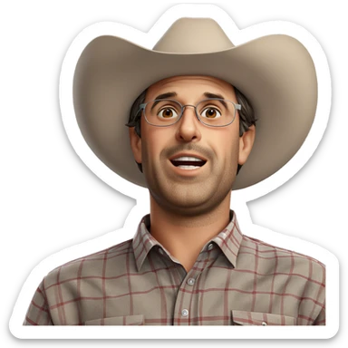 happy boy in plaid shirt sticker