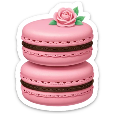 Soft pink macaron with roses sticker