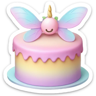 Fairy pastel cake sticker
