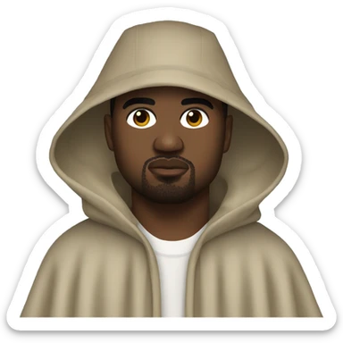 kanye west wearing a poncho sticker