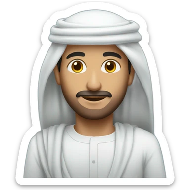 a man from saudi arabia, with a sky-blue background sticker