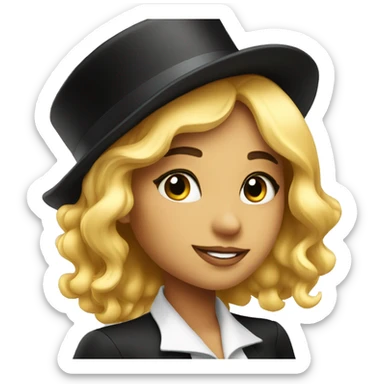 A beautiful girl with the top hat  sticker