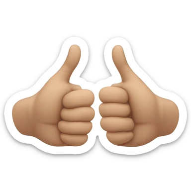 Two hands with the first hand thump and pointer finger up the rest closed.  The second hand thumb pointer and middle finger up the rest down  sticker