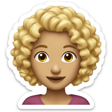 Curly blonde woman, avatar  sticker