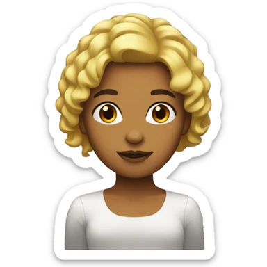 chica con pelo lacio negro  sticker