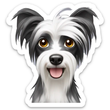 Black and white Chinese crested sticker