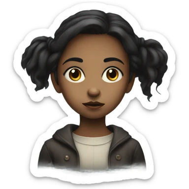 haunting gaze of the girl sticker