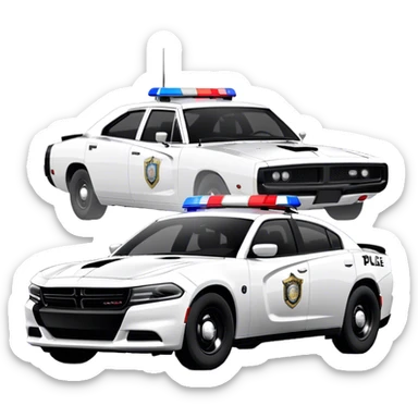 Police Car - Dodge Charger Pursuit (Model Year: 2022) (Iconic colour: Black and white) sticker