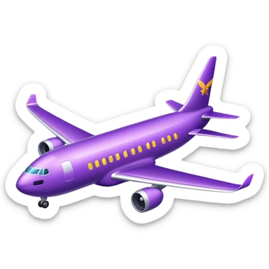 glitter purple avião sticker