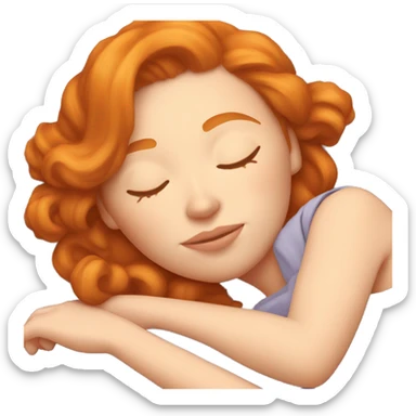 Ginger pretty woman sleeping sticker