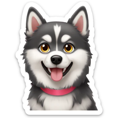 pomsky dog birthday party sticker