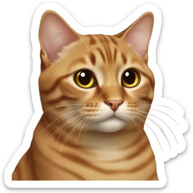 Realistic cat brown laying  sticker