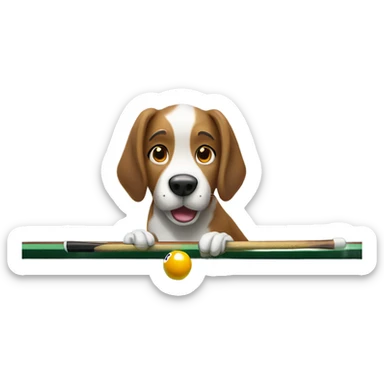 Dog playing pool sticker