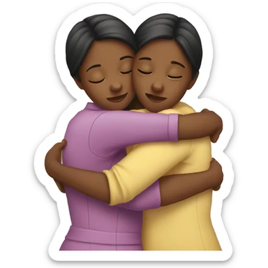 Two sisters hugging  sticker