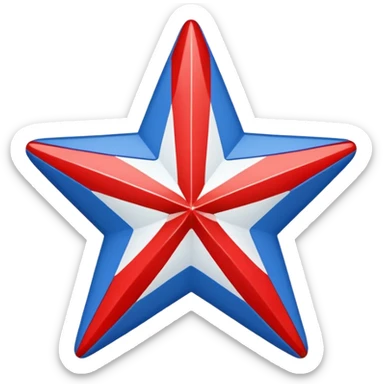 Red, White, and Blue star sticker