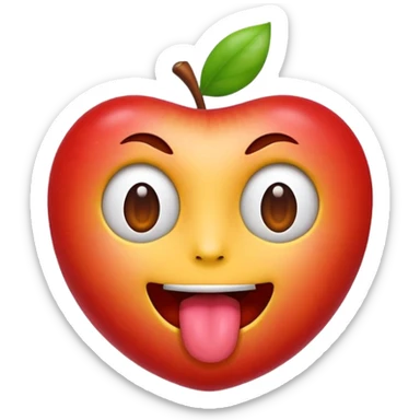 apple style emoji, X’s for eyes, tongue sticking out  sticker
