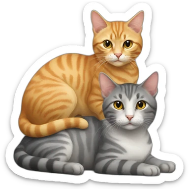 cat-on-cat sticker