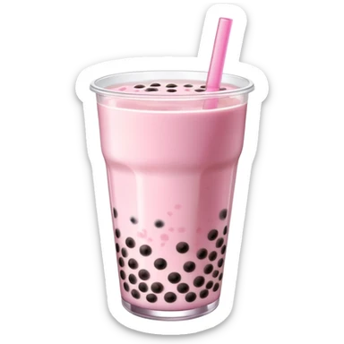 Pink bubble tea sticker