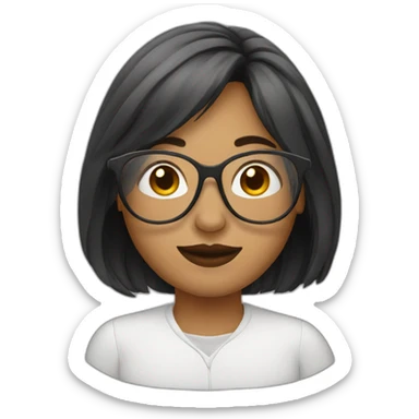 woman with nose ring and glasses sticker