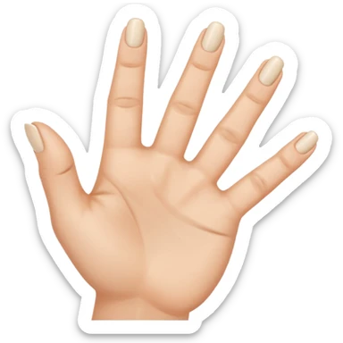 Keyboard background of cartoon woman's hand flicking me off, but has 3 middle fingers and the front of the fingers are facing me and the nail of the finger is located at the top and the knuckle joints. Other 3 fingers and thumb are folded down into fist sticker