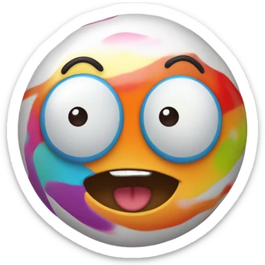 chewy jawbreaker with a face sticker