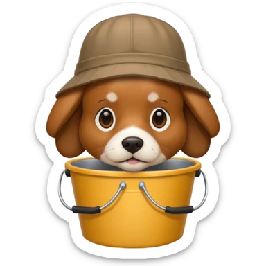 bucket hat dog sticker