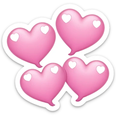 Thinking bubbles with pink hearts  sticker