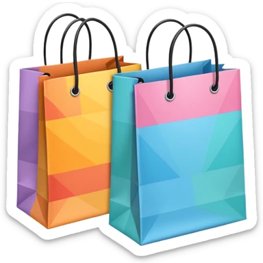 2 aesthetic shopping bag with pattern sticker