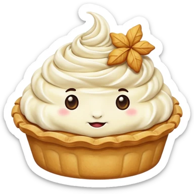 cute pie emoji no face with whipped cream  sticker