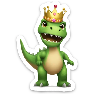 Dinosaur with a tutu and a crown and a wand sticker