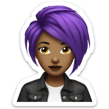 purple hair alt girl sticker