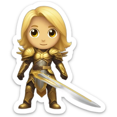 kayle avec une épée ardente sticker