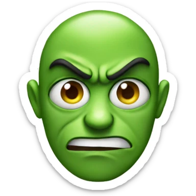mad green face sticker