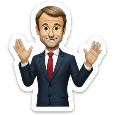 Emmanuel Macron qui prie sticker