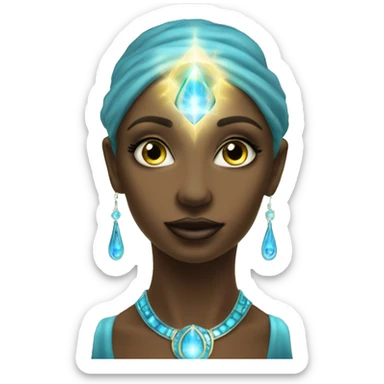 Pleiadian radiant glowing diva woman female third eye sticker