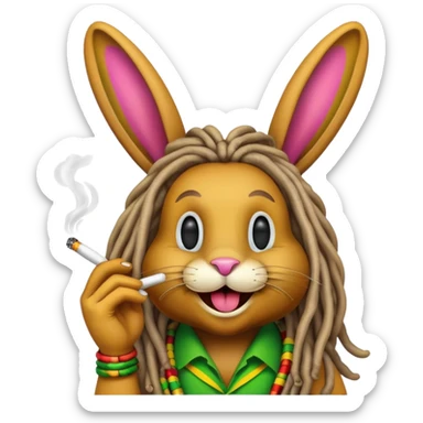 rasta easter bunny smoking sticker