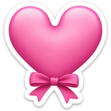 Heart with bow pink sticker